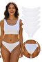 Women's Daily Cotton Panties White Bikini Model 5-Pack Kts1056