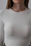 Women's Ecru Long Sleeve Crop Top Blouse Vs00511 - 5