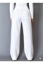 Women's White Fine Futter Fabric Summer Sweatpants - 2