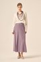 Women's Pleated Long Skirt Lilac 25156
