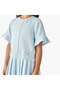 Solid Tweed Pleated Dress with Bell Sleeves - 4