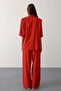 Red Half Sleeve Oversized Slit Jacket Vs00627 - 6