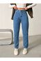 Blue High Waist Full Fit Mom Jeans - 6