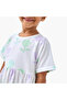 Floral Print A-line Dress with Round Neck and Extended Short Sleeves - 4