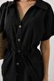 Women's Black Belted Pocket Detailed Trouser Suit Vs00593 - 5