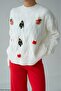Women's Red Christmas Accessory Knitwear Sweater - 4