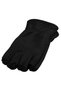 Men's Black Winter Soft Textured Fleece Fingerless Gloves Beanie Drawstring Neck Gaiter Balaclava Set of 4 - 2