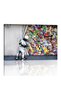 Alayra Classic Street Art Banksy Graffiti Wall Behind The Curtain Posters Canvas Paintings Colorful