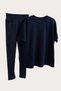 Women's Colorful Corded Fabric Leggings and Oversized Basic T-Shirt Two-Piece Set