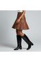 Black Wrinkled Patent Leather Pointed Toe Below-The-Knee Women's Boots - 2