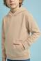 Unisex Hooded Kangaroo Pocket Fleece-Lined Winter Sweatshirt - Beige - 5