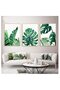 ALAYRA Modern Abstract Wall Art Tropical Leaf Monstera Leaf Palm Green Leaves Canvas Painting Posters Print Wall Pictures For Living Room Home Decoration,A/No Frame,/3Pcs40X60 CM