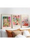 ALAYRA Henri Matisse Wall Art Prints Set of 3 Abstract Pink Flower Art Exhibition Posters for Room Bedroom Unframed40X60 CM