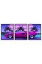 ALAYRA Lamborghini Poster - Car Wall Art, Car Posters For Boys Room, Lamborghini Countach Wall Art, Cyberpunk Decor, Men - 3 Panel (”)30X40 CM