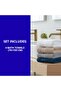 New Bright Silk Bath Towel Set of 4 – White, Grey, Camel & Blue – Soft, Luxurious, Hi - 6