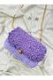 Lila Pufuduk Iyumusak Textured Handbag