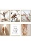 ALAYRA Botanical Wall Art Prints Set of 6 Canvas Art Wall Decor Print Nature Pictures Reed Dried Flower Plant Wall Poster Print Home Decor for Living Room Decor (11"x14" UNFRAMED)30X40 CM