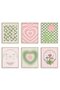 ALAYRA Danish Pastel Abstract Aesthetic Wall Art Decor Posters for Room Aesthetic (Unframed , Green and Pink)25.4X20.3 CM