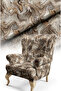Mosaic Patterned Digital Printed Upholstery Fabric. Soft Keyed Cotton Lined Non-Stretch Fabric