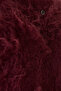 Women's Stone Buttoned V-Neck Feathered Knit Cardigan - Burgundy - 5
