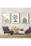 ALAYRA Canvas Pictures, Modern Abstract Art Paintings, Wall Pictures Living Room, Boho Poster Set for Living Room, Bedroom, Without Frame (Geometry 6, 3 Pieces, )20X30 CM