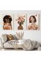 ALAYRA Fashion Woman Canvas Wall Art Poster Nordic Black Skin Boho Wall Art Prints Painting Modern Decorative Picture for Bedroom Living Room Decoration Unframed40.6X30.5 CM