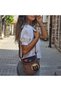Cross Braided Shoulder Bag with Cat Love Figure Ethnic Bohemian Style - Brown - 7