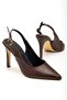 St-1153 Brown Casual Open Back 9 cm Heeled Women's Shoes - 4