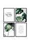 ALAYRA Botanical Prints Poster Wall Decor, Motivational Wall Art Prints Poster, Canvas Prints Unframed Set of 4, Plant Posters Aesthetic for Bedroom (, A/ NOW)30X40 CM