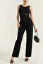 Leew High Waist Black Loose Jeans Stretchy Palazzo Denim Pants
