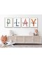 ALAYRA Kids Playroom Wall Art Boys Room Wall Decor Childrens Playroom Canvas Prints Baby Boy Kids Room Poster Decor Toddler Nursery Print Artwork Let'S Play Sign Set of 4 UNFRAMED30X40 CM