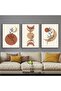 ALAYRA Minimalist Botanical Wall Decor Set of 3 with Outer Frame, 30x40 cm