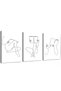 ALAYRA Woman Reading Canvas Wall Art Black and White Pictures Minimalist Line Art Prints Women Silhouette Painting Coffee Cup Poster Reading Room Artwork Minimalist Women40X60 CM
