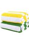 Strip Towel Set of 2 Yellow and Green