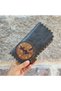 Large Wallet with Witch Figure Ethnic Bohemian Retro Vintage Style - Anthracite - 4