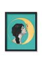 ALAYRA Poster Master Vintage Dear Old Dixie Moon Poster - Woman Kissing Moon Print - Crescent Moon Art - Celestial Art - Gift for Him & Her - Lunar Decor for Bedroom or Living35.6X27.9 CM