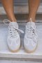 Solia Women's White Real Suede Lace-Up Detail Sneaker - 3