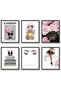 ALAYRA Pink Fashion Canvas Wall Art Prints Trendy Book Stack Canvas Poster Picture Artwork Glam Room Wall Decor Woman Makeup Flowers Perfume Art Print for Bedroom Bathroom30X40 CM