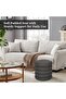Stacked Velvet Pouffe Ottoman – Grey - 7