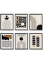 ALAYRA Boho Wall Art Mid-Century Modern Decor Minimalist Wall Art Posters Unframed Geometric Abstract Canvas Wall Art Living Room Bedroom Bathroom Boho Wall Decor (Neutral Boho)20X25 CM