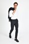 Men's Premium Black Ankle Length Relaxed Fit Slim Fit Fabric Trousers