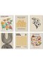 ALAYRA Matisse Wall Art Prints Set of 6, Abstract Matisse Wall Art Exhibition Posters Beige Yellow Line Art Flower Market Art Prints Yayoi KUAEma Poster, Boho Canvas Matisse20X25 CM