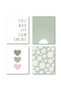 ALAYRA Boho Sage Green Sun You Are My Sunshine Daisy Flower Heart Poster Wall Art Prints,Boho Gifts for Girls,Bohemian Wall Art Decor for Baby Girls Room Nursery, Set of 430X40 CM
