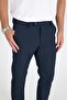 Men's Premium Dark Navy Blue Ankle Length Relaxed Fit Slim Fit Fabric Trousers - 5