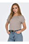 Women's Short Sleeve Crew Neck Brown T-Shirt - 15106662
