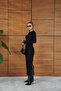 Women's Long Sleeve Slim Fit Slit Textured Maxi Dress - 2