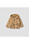 Faux Fur Textured Jacket with Hood and Long Sleeves
