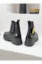 D25Kb-1660 Solely Leather Boots with Rubber Detail for Women - 5
