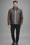 Real Men's Brown Genuine Leather Coat - 3