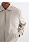 Standard Mold Shirt Collar Men's Coat - 3